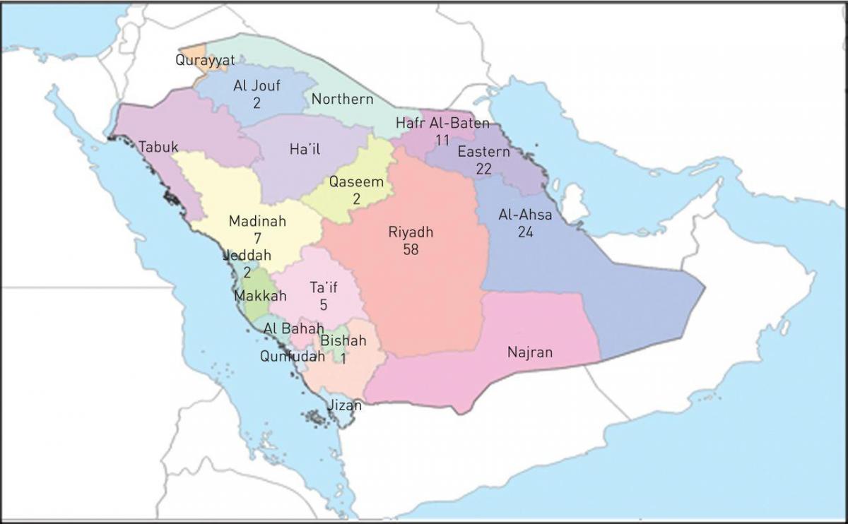 Karta över al ahsa Saudiarabien