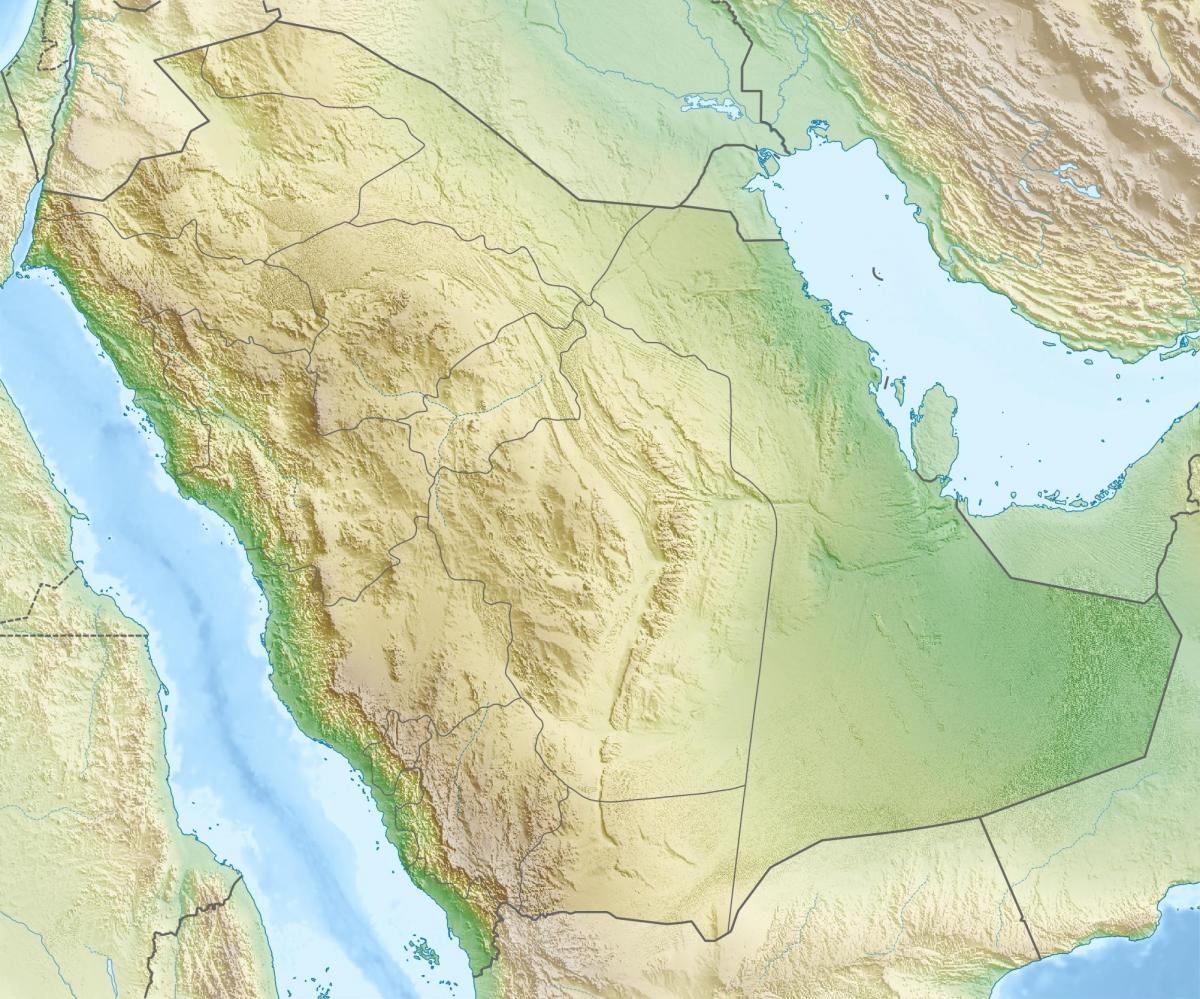 Karta över Saudiarabien berg