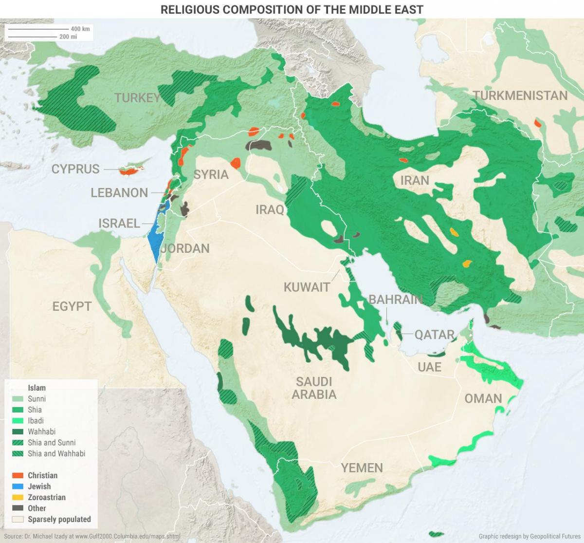 Karta över Saudiarabien religion