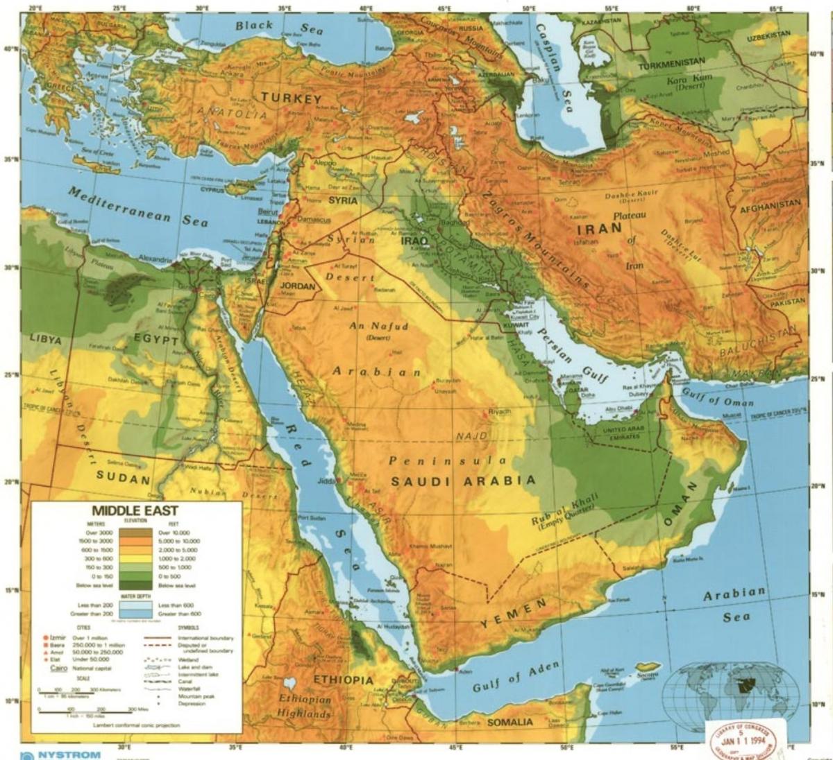 Karta över Saudiarabiens öken