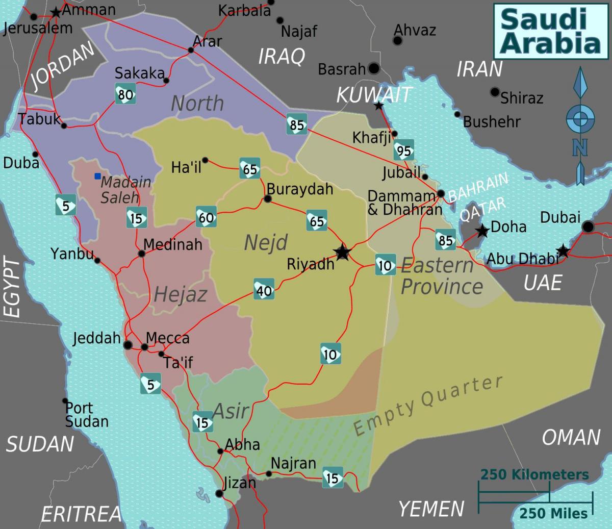 Karta över turaif Saudiarabien