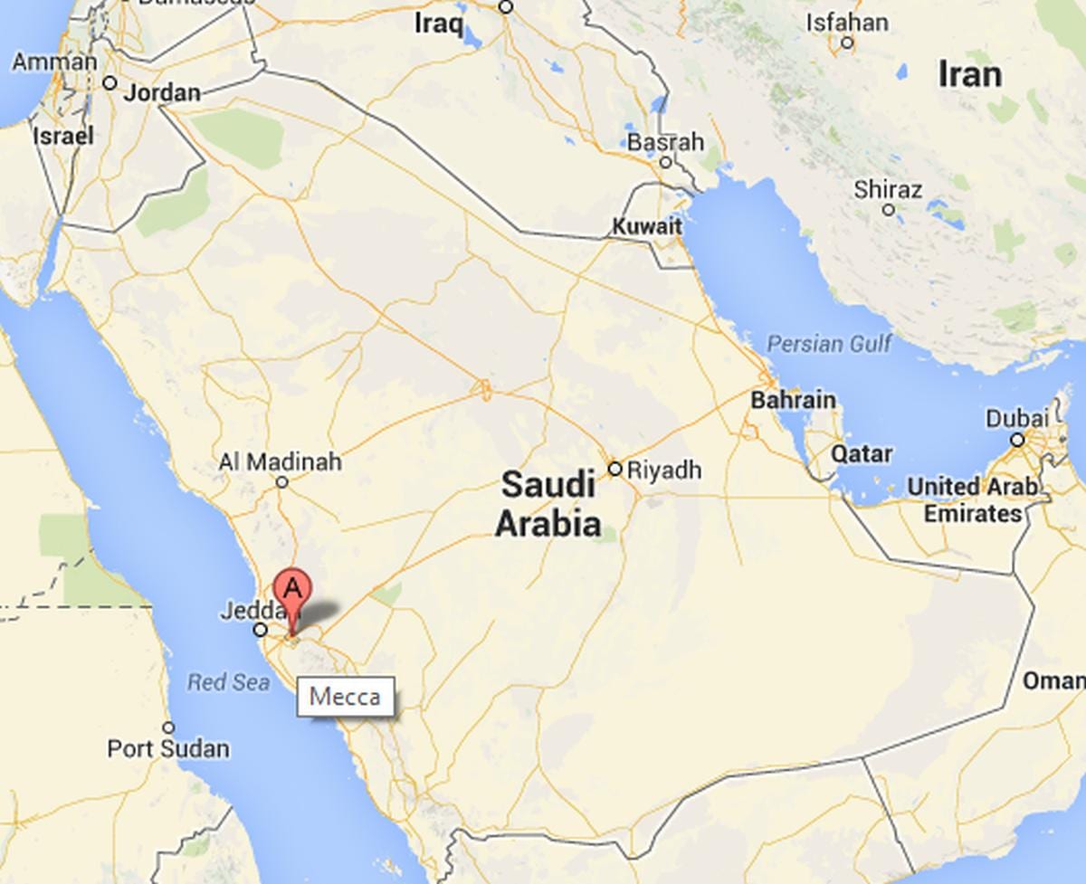 Karta över mekka i Saudiarabien
