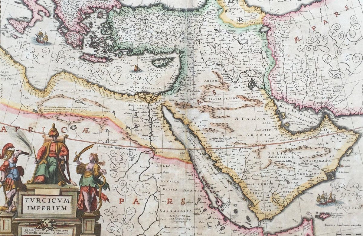 gammal karta över Saudiarabien