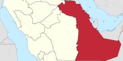 Karta över östra provinsen Saudiarabien
