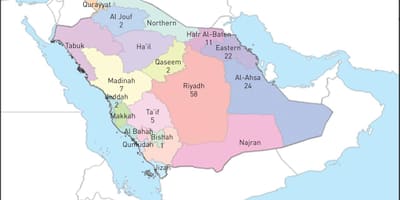 Karta över al ahsa Saudiarabien