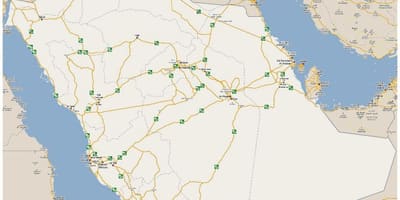Karta över detaljerade Saudiarabien