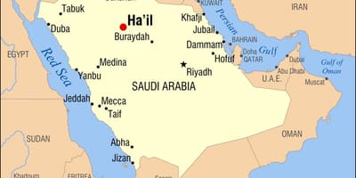 Karta över hagel Saudiarabien