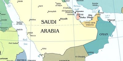Karta av Saudi Arabiska halvön