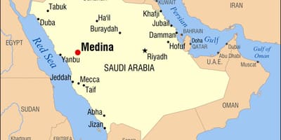 Karta över medina i Saudiarabien