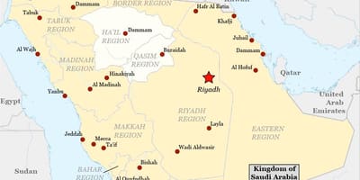 Karta över najran Saudiarabien