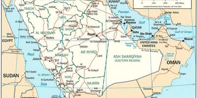Karta över Saudiarabien online