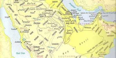 Karta över Saudiarabien stammar