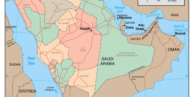Karta över Saudiarabien stater